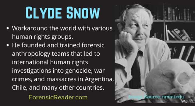 Major Contributions of Clyde Snow a forensic anthropologist