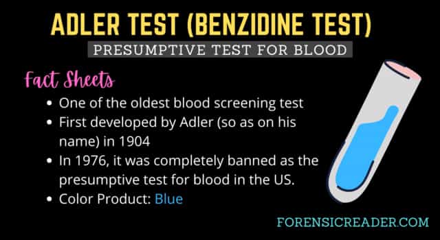Adler Test  or Benzidine Test for bloodstains