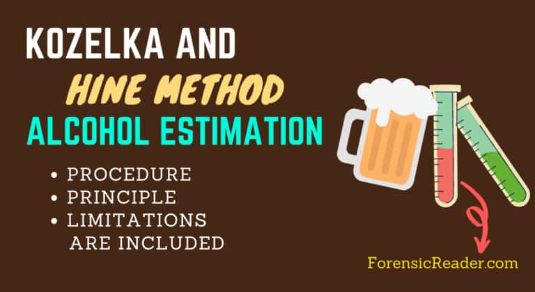 Kozelka And Hine Method of Alcohol Determination