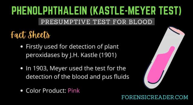 Phenolphthalein or Kastle-Meyer Test for blood
