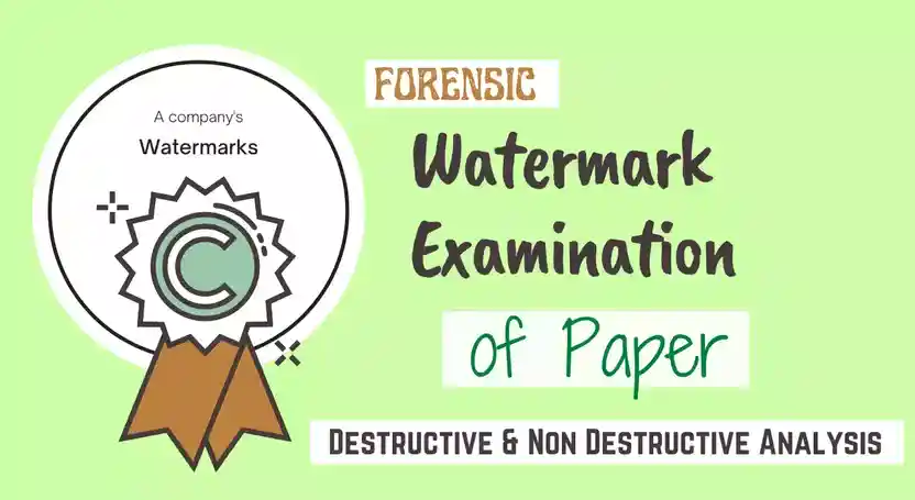 Forensic Watermark Examination of Paper Destructive And Non Destructive Analysis