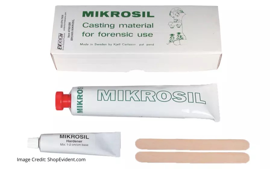 Mikrosil Cast material for forensic use