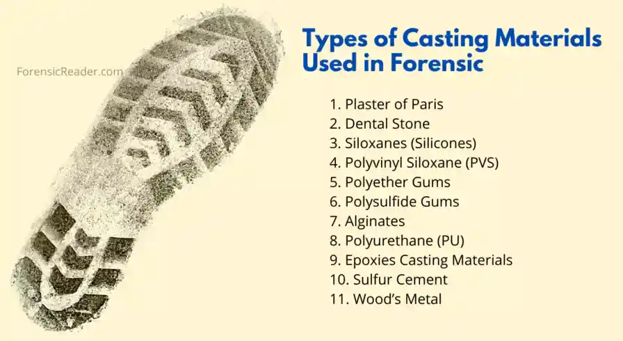 Types of Forensic Casting Materials With Uses