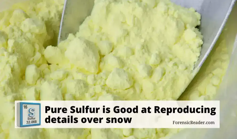 Yellow Sulfur for casting impression on snow