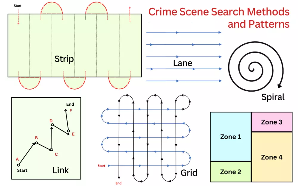 Types of Crime Scene Search Methods and Patterns